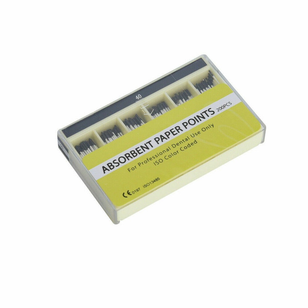 200 Pcs Dental Absorbent Paper Points Sterile Color Coded Eododontic Eodo Root