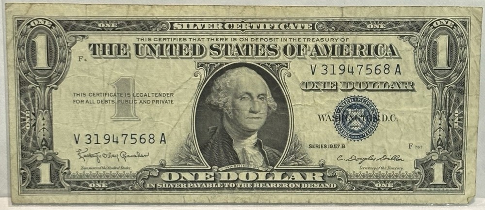 1957 B $1 Note Silver Certificate, #V31947568A! 🔥🔥
