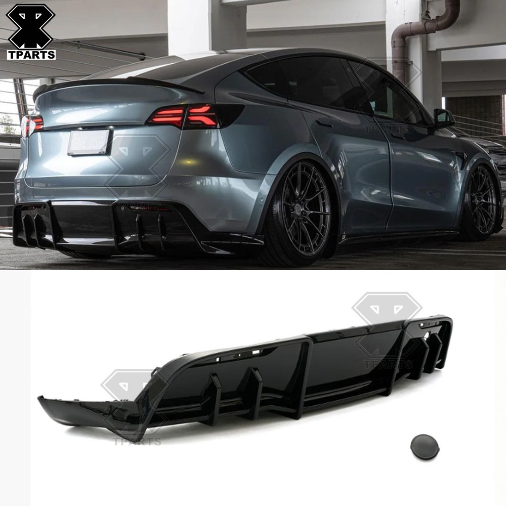 For Tesla Model Y 2020-2024 Rear Diffuser Gloss Black