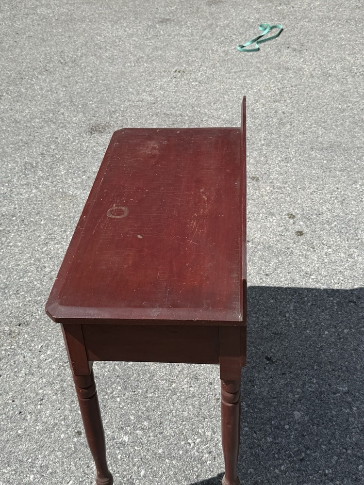 antique red painted console table server 1 drawer hall stand folk art