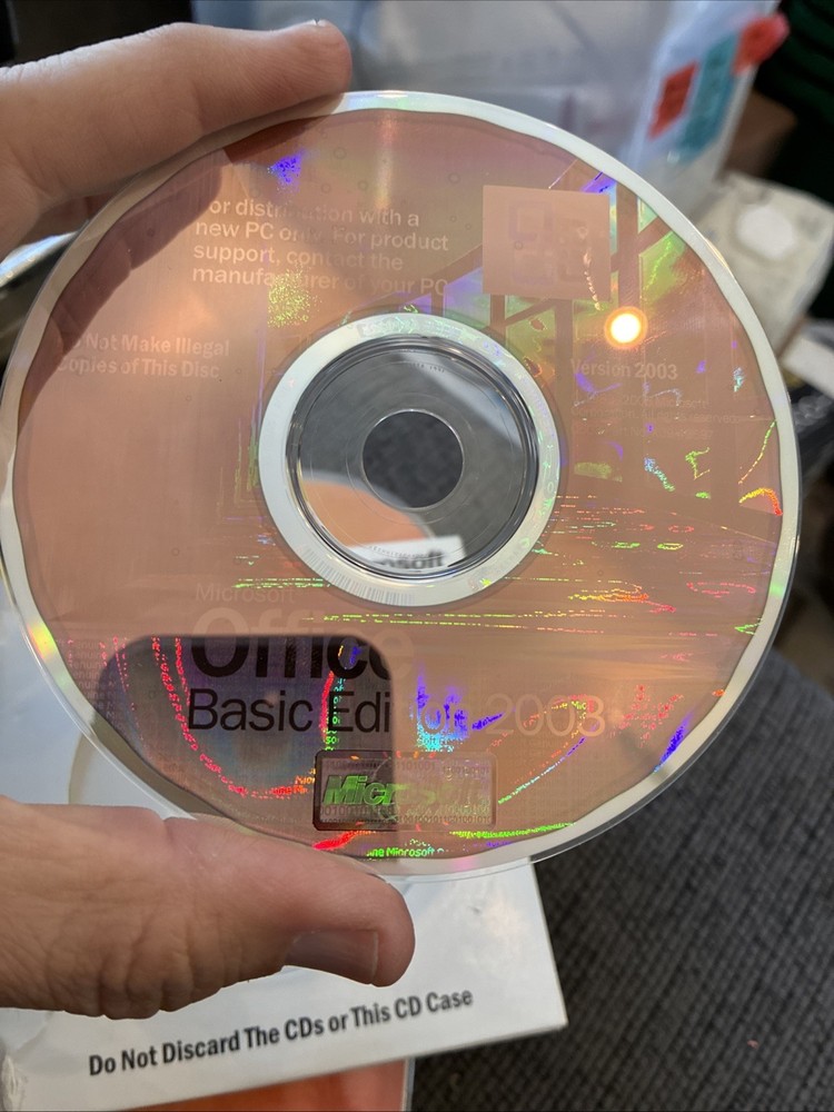 Microsoft Office Basic Edition 2003 CD Disc With Product Key - Dell Genuine