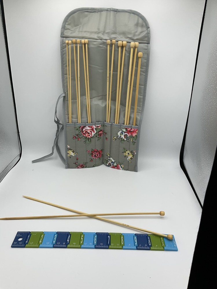 Bamboo knitting needles Set- Comes in custom case