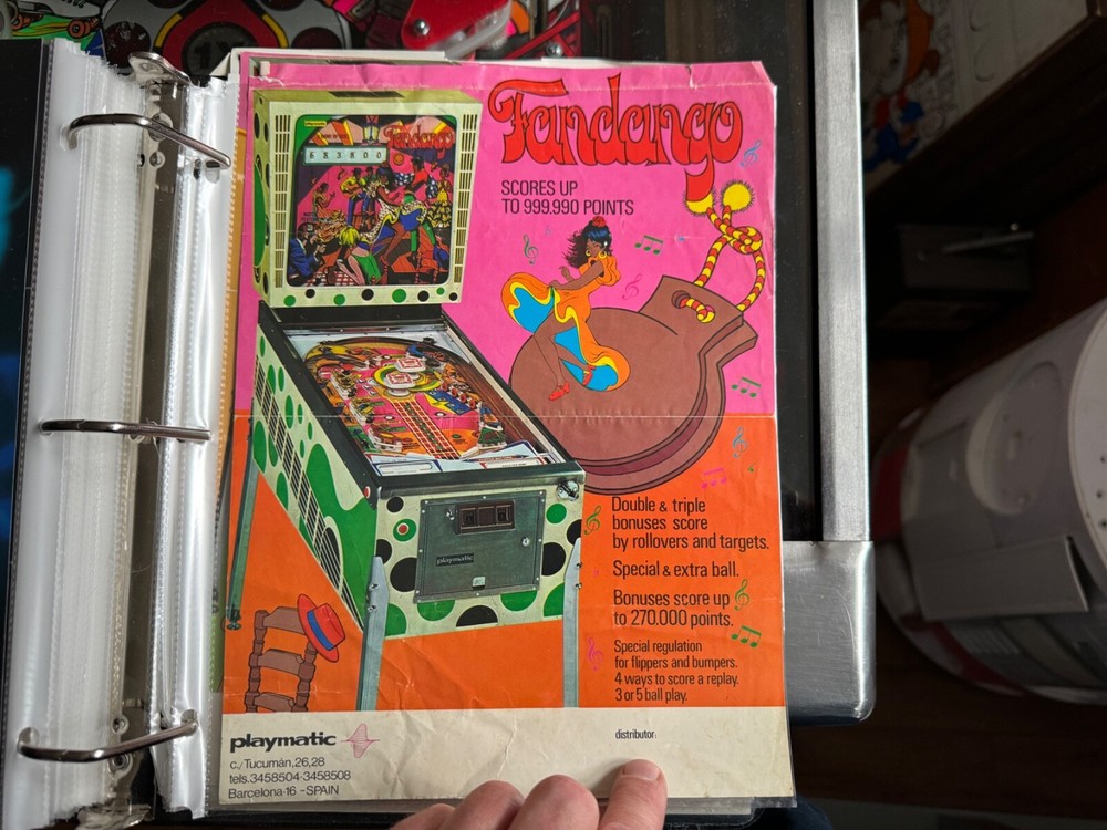 FANDANGO Pinball Machine Flyer Ad Promo Insert Poster EM Electro