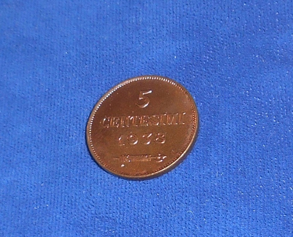 1938-R San Marino 5 Centesimi Foreign Coin