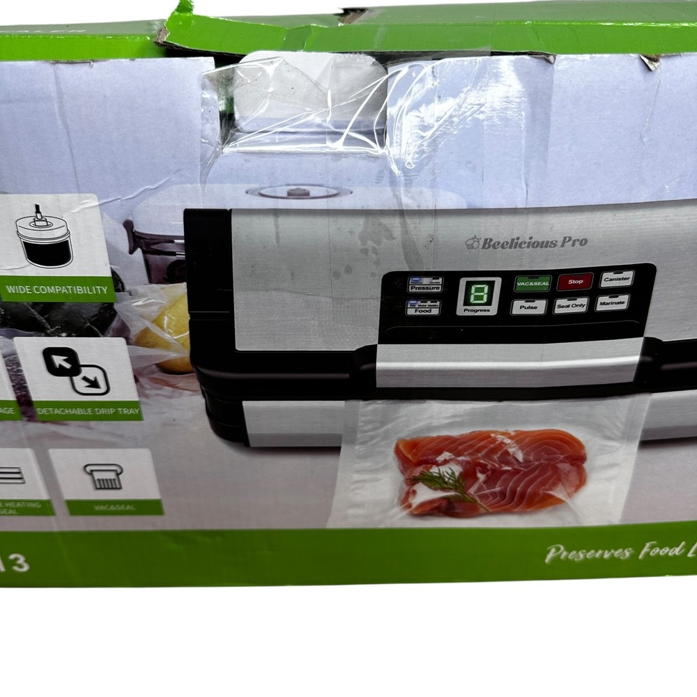 Beelicious Pro VS9313 Vacuum Sealer Machine – Compact Kitchen Sealing – Open Box