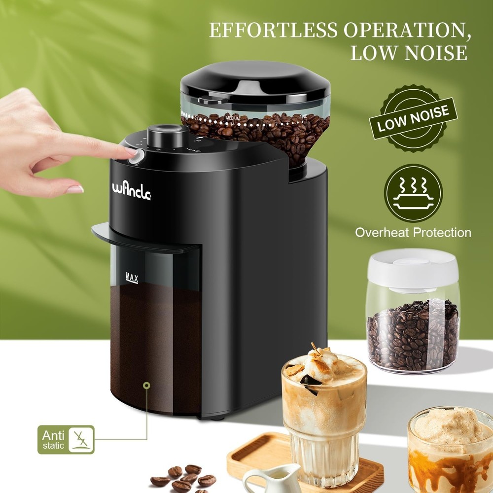 Electric Burr Coffee Grinder - Adjustable with 28 Precise Grind Settings for ...