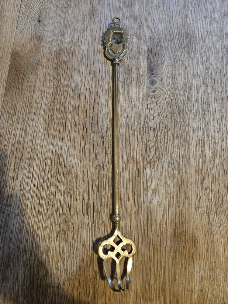 Brass Fire Rake With Decorative Handle Inscibed With DURHAM