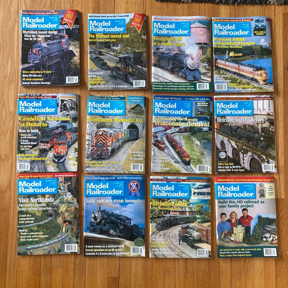 Model Railroader Magazine 1997- 12 Issues