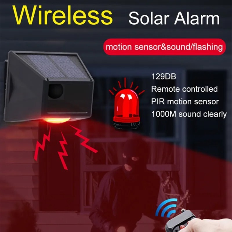 Wireless Driveway Alarm Solar PIR Motion Sensor Long Range Security System Home