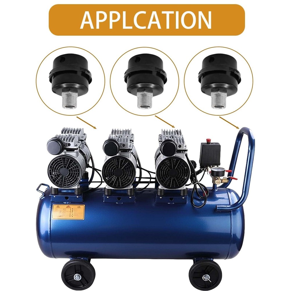 Compressor Silencer with Replacement Elements,1/2"Thread Air Compressor Intak...