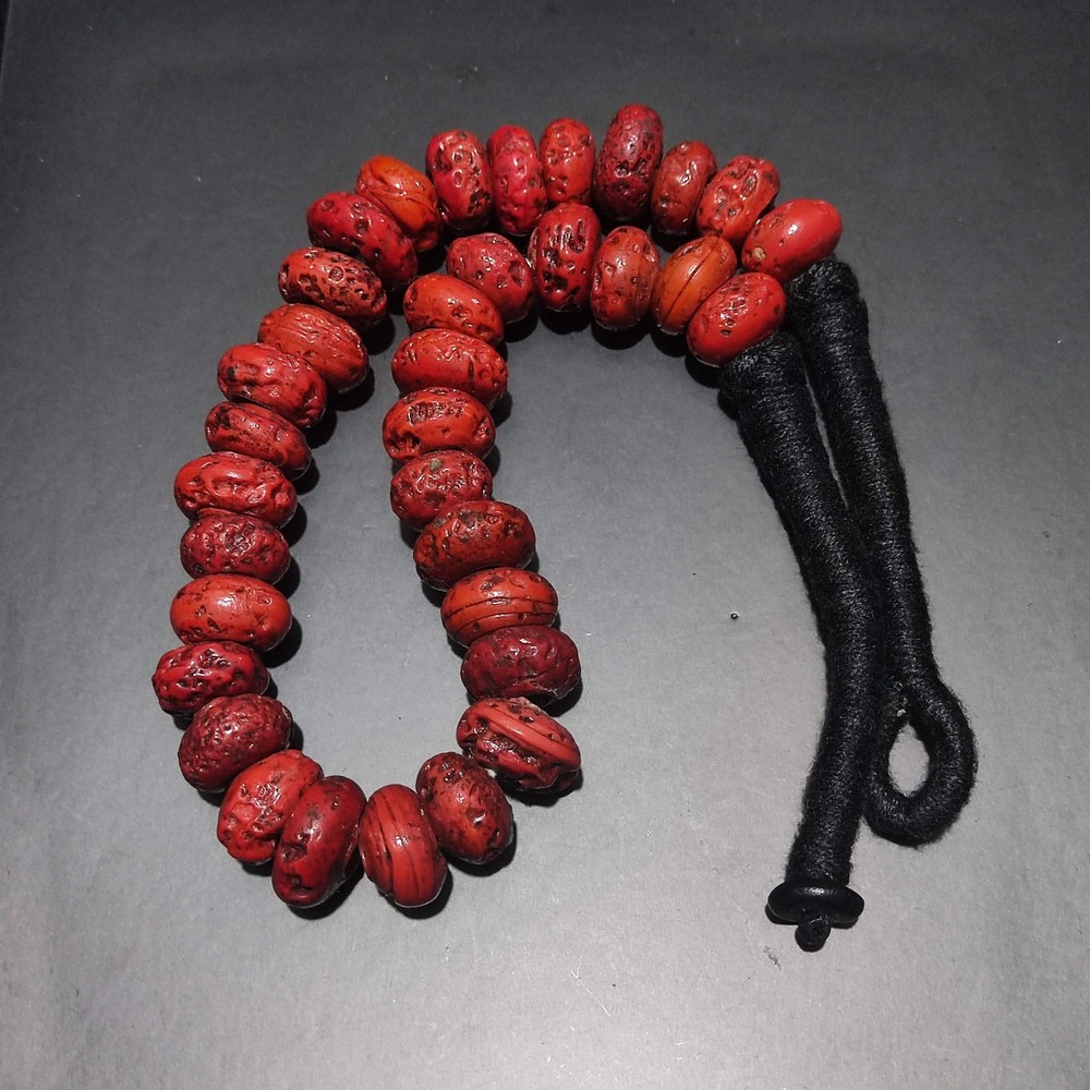 Red Glazed Handmade Woven Necklace