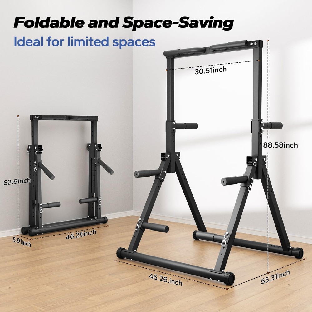Foldable Pull Up Bar Free Standing, Strength Training Pull-up Bars Adjustable...