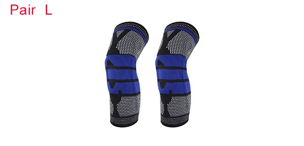Horizontal Stripes Knee Pads Large Black Blue 1 Pc
