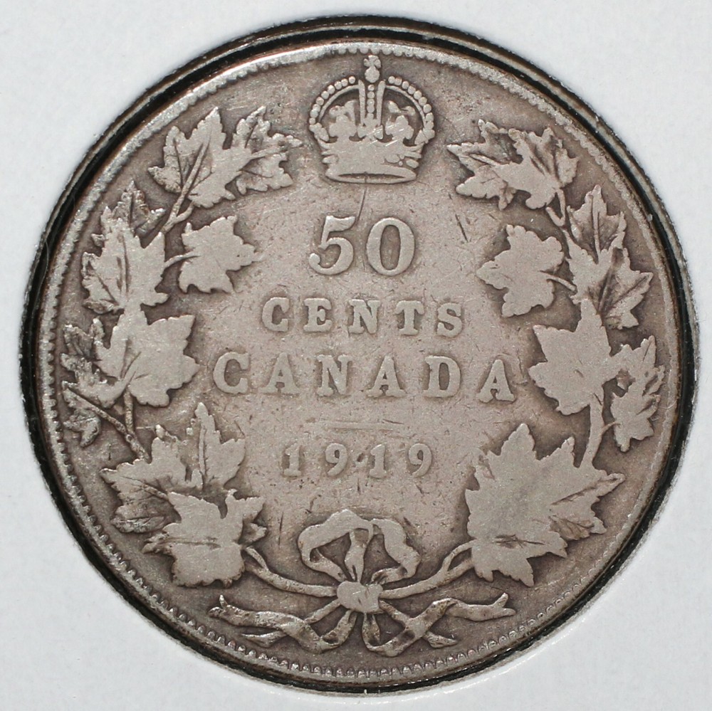 1919 Canada 50 Cent Silver Coin - 07916
