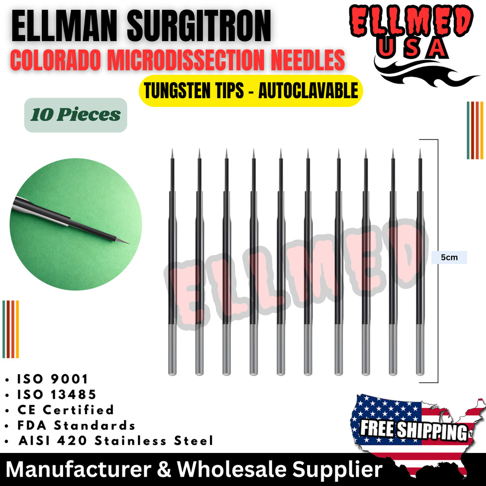 Ellman Surgitron Colorado Micro-Dissection Needles 10Pcs Tungsten Sharp Tips New