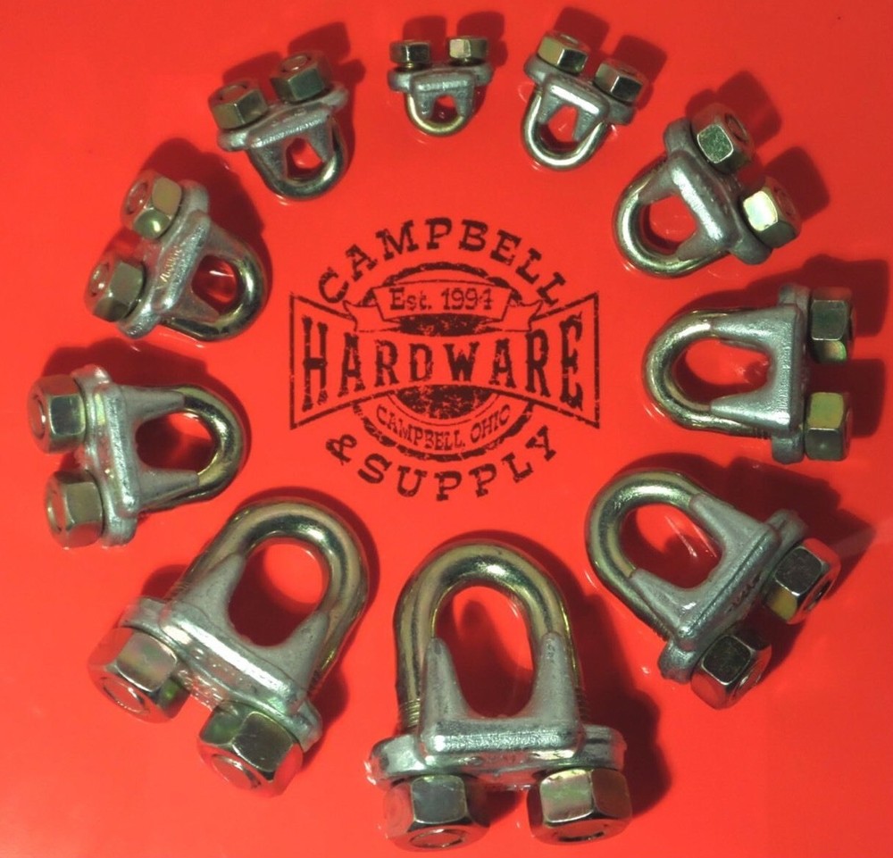 Wire Cable Clips 5/16" Galvanized Drop Forged Wire Rope Zip Line Clips 25 pieces