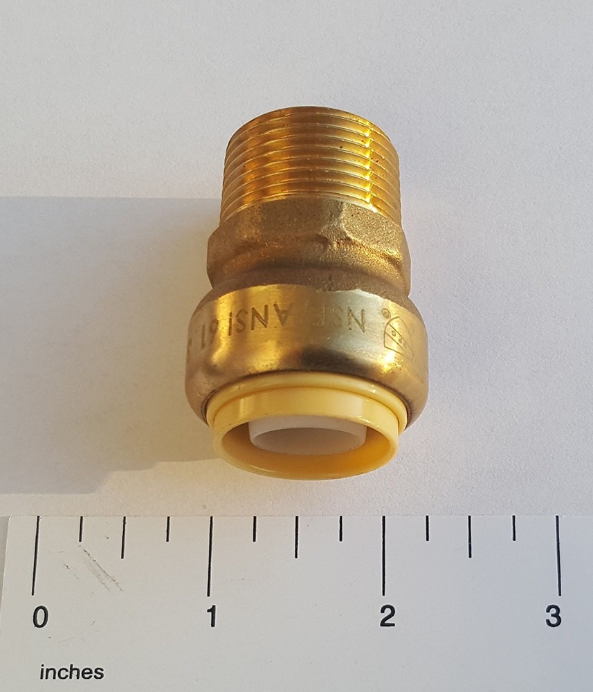 1 PC. 3/4" PUSH FIT X 3/4" MALE THREADED ADAPTER, U134LF