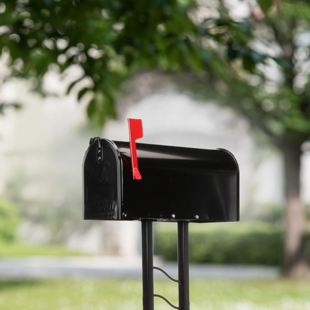 Mailbox to Go Galvanized Steel Mailbox & Post Kit MC11KITBAM Black Medium