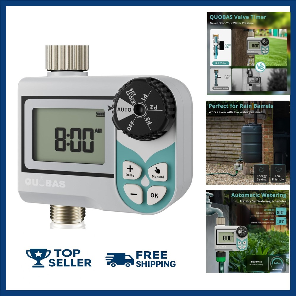 Low Pressure Water Timer, Weekly Programmable Sprinkler Timer with Brass Inle...