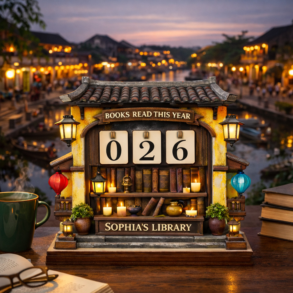 Personalized Books Read This Year Counter Cozy Lantern Library Gift