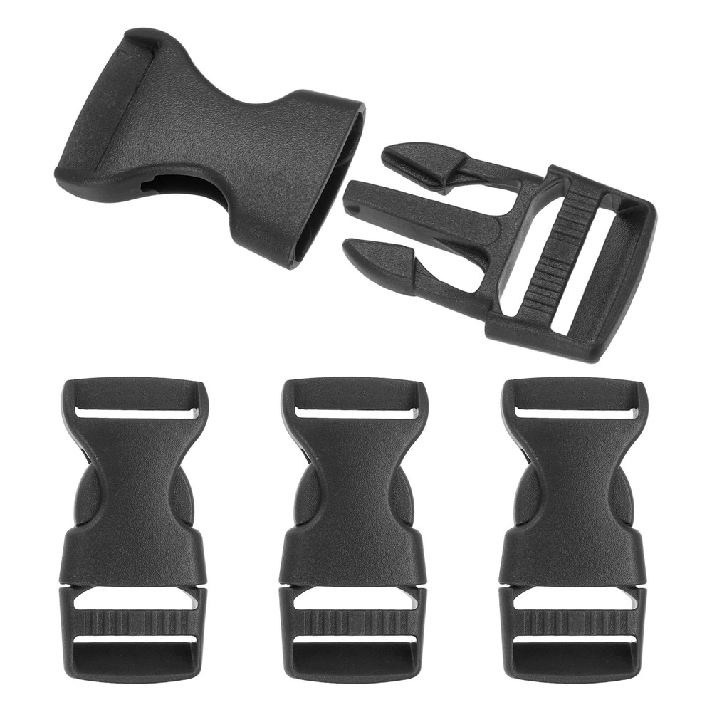 4 Pack Quick Side Release Buckle, 0.8" Plastic Buckle Clip, Black