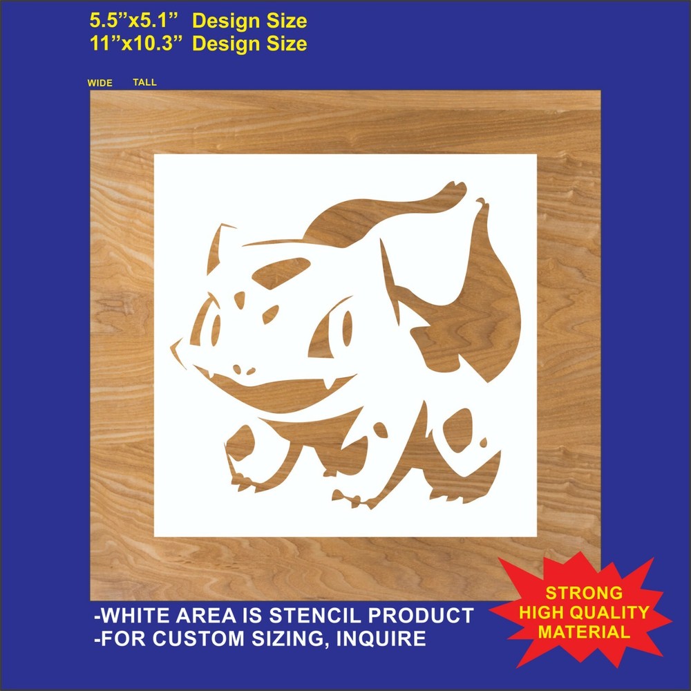 Pokemon Bulbasaur - Reusable, Flexible Plastic Stencil