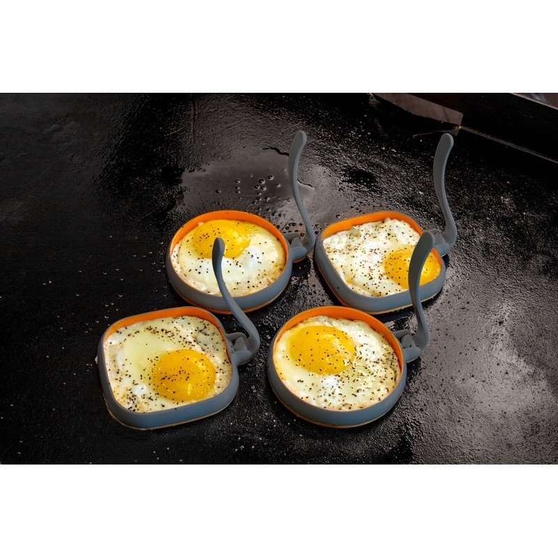 4" Egg Ring Set 8 Pack Square Circle Silicone Nonstick Breakfast Sandwich Maker