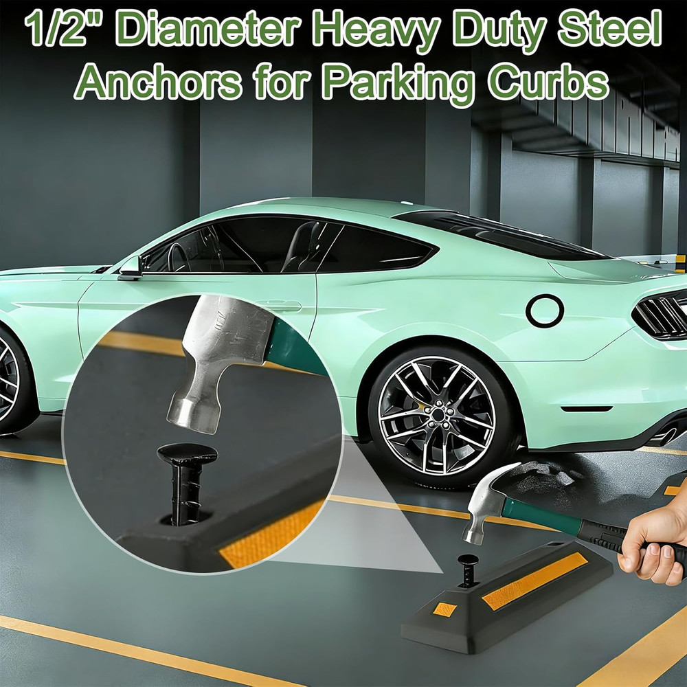 Heavy Duty 16" Galvanized Rebar Spikes, 1/2" Diameter, 16 Pack