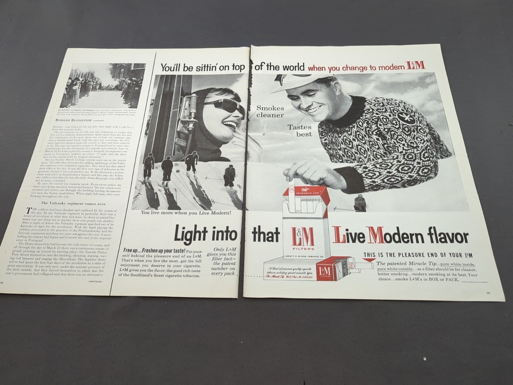 L And M Cigarette Advertisement 1950s