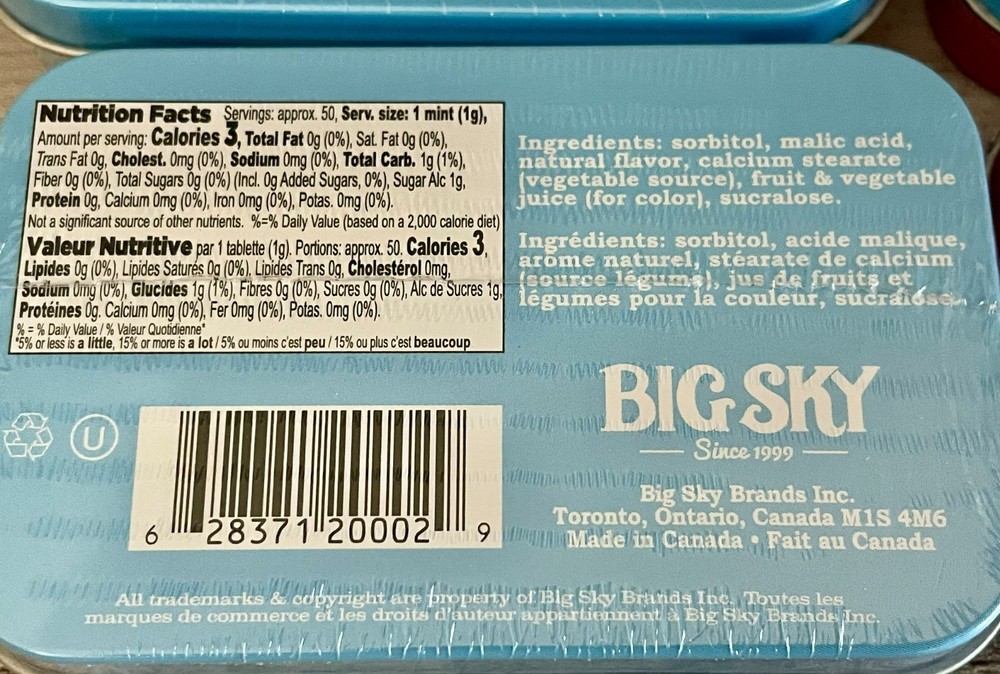 Big Sky Tins Mints Cotton Candy (4pk) & Bluie Raspberry (4pk)