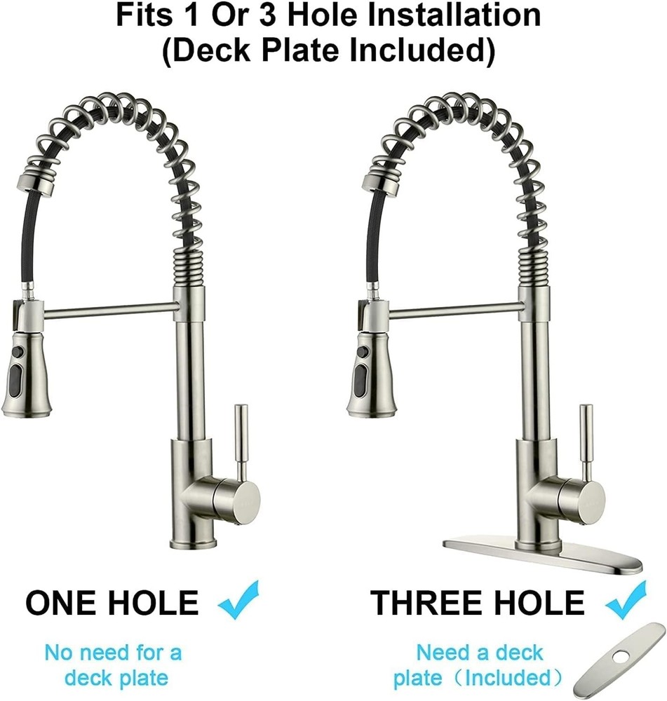 Kitchen Faucet with Pull Down Sprayer Single Handle RV Commercial Coil