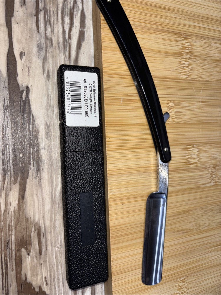 Dovo Best Quality Edition Folding Straight Razor Blade Black Plastic Handle Read