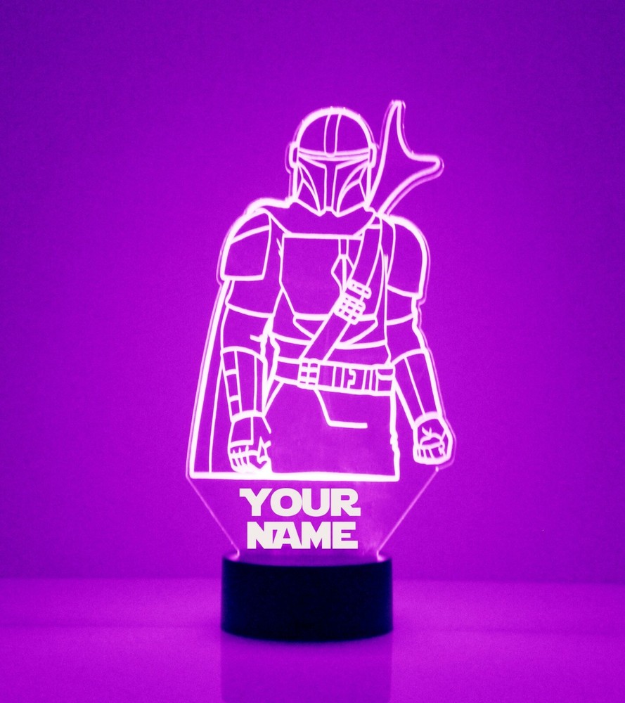 Mandalorian Personalized FREE Star Wars LED Night Light Lamp + Remote