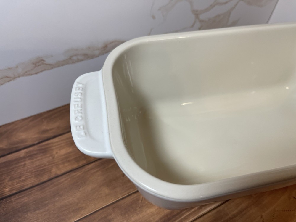 Le Creuset White Stoneware Ceramic Loaf Pan Rectangle