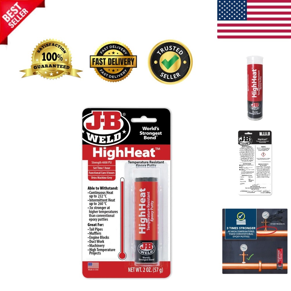 HighHeat 2 oz. Putty Stick - Ultimate Grey Epoxy for High-Temperature Projects
