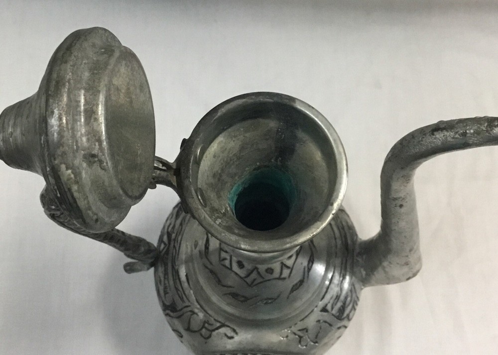 Vintage Antique Middle Eastern Etched Engraved Copper ? Tea Pot