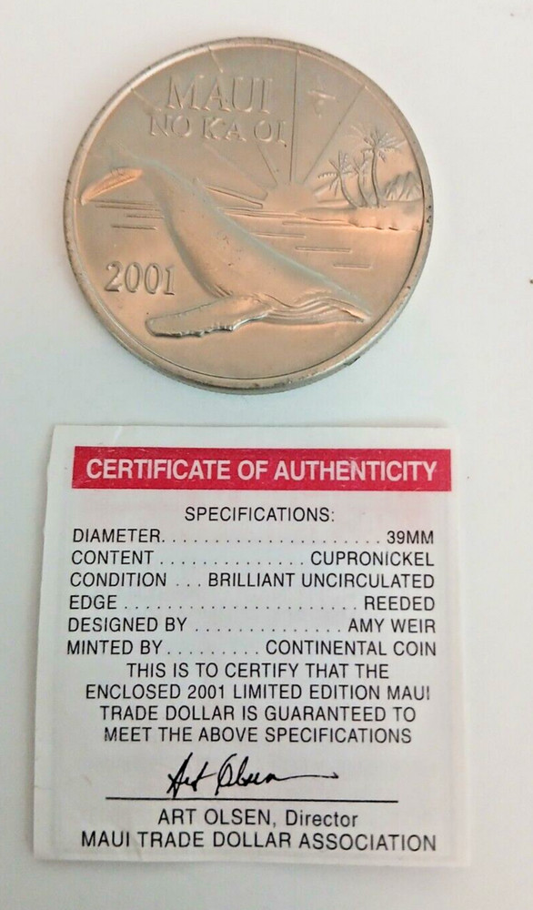 2001 One Maui Trade Dollar Valley ISLE