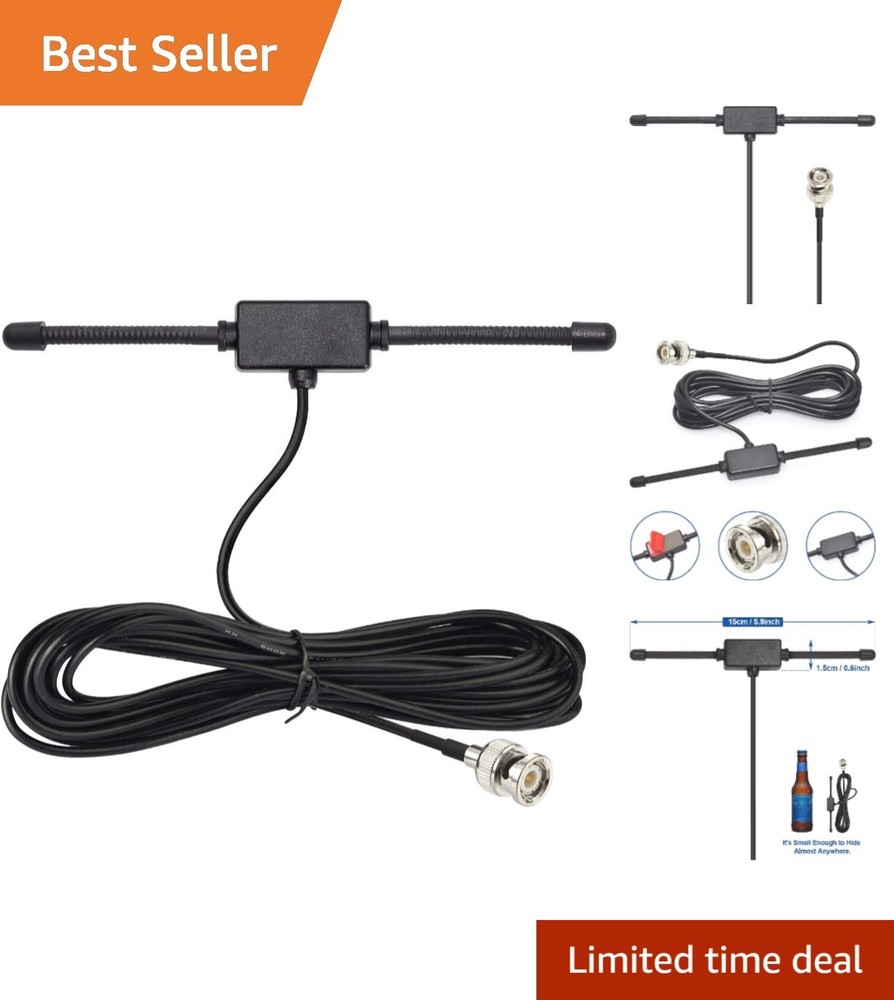 Compact VHF UHF Vehicle Scanner Antenna with 3m Cable - Easy Adhesive Install