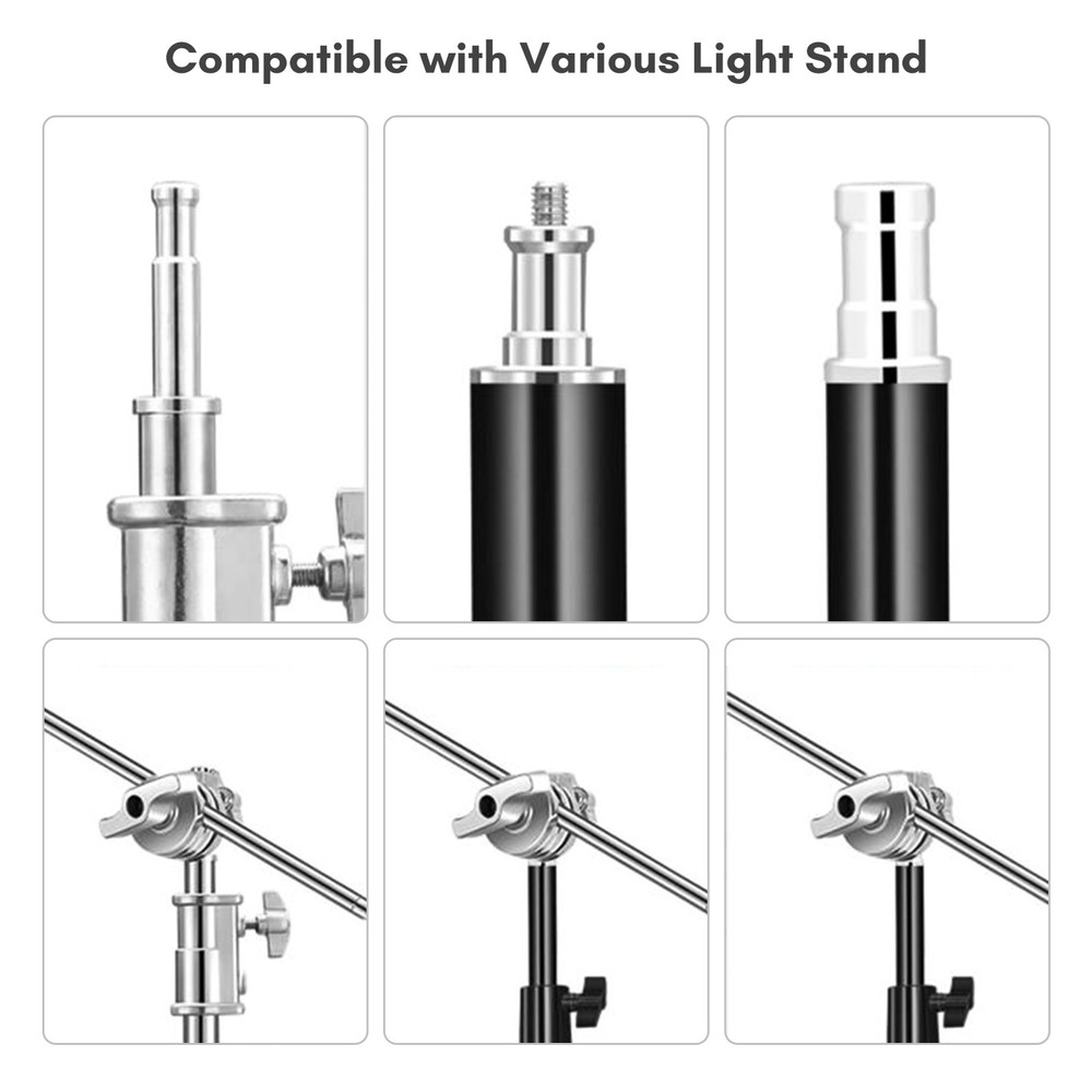 Multi-Functional Light Stand Mounting Adapter Heavy Duty Head Holder Grip