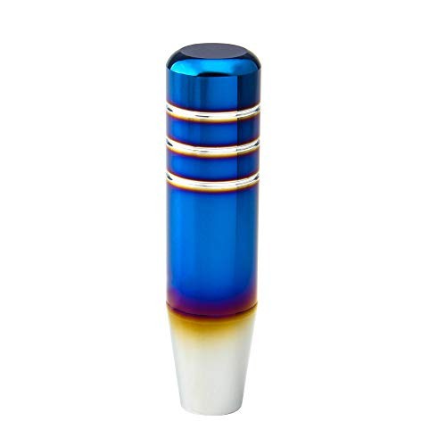 Aluminum Weighted Shift knobs, Universal Burnt Blue Long Shift knobs Silver