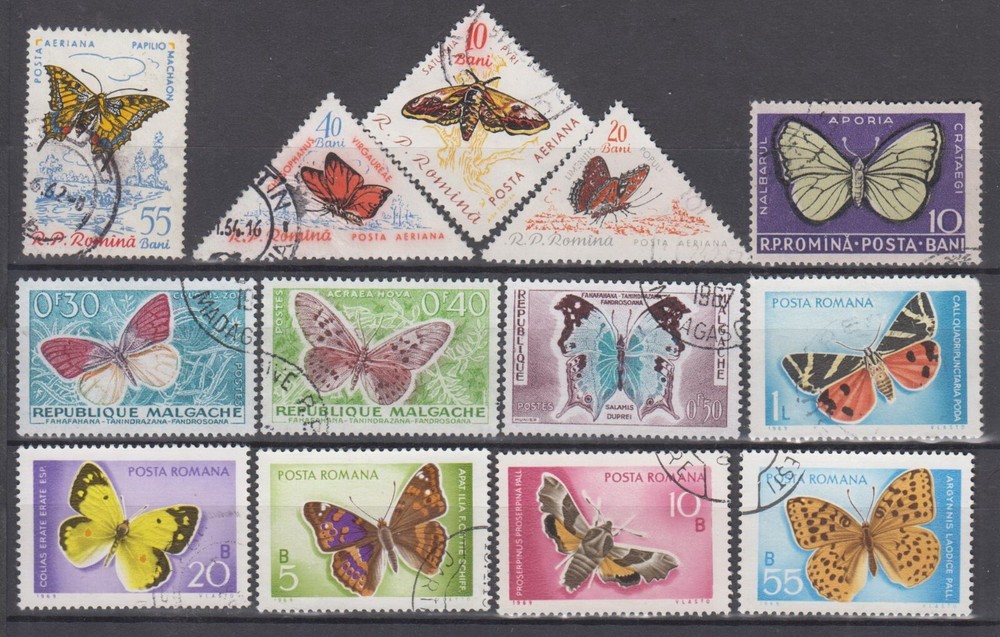 6. Stamps selection - butterflies & moths
