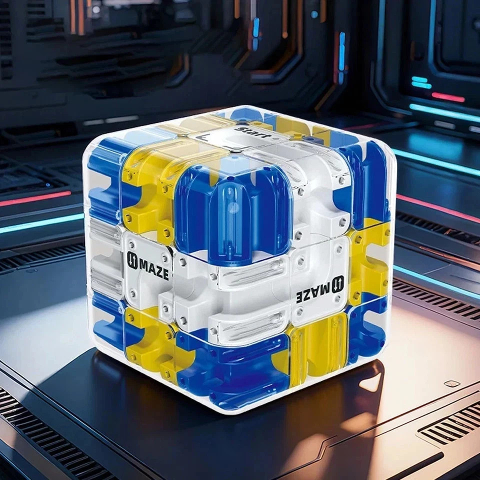Large 3D Labyrinth Puzzle Maze Cube - Engaging Brain Teaser Toy, Improve Spatial
