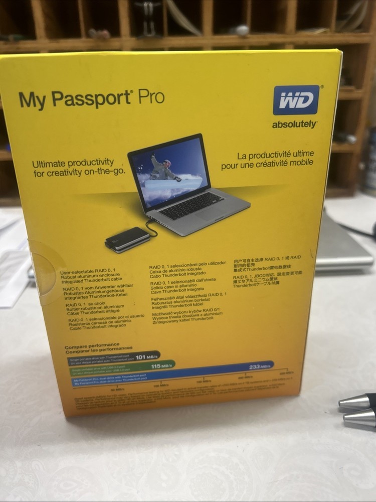 WD My Passport Pro *Mac* Portable RAID Storage Thunderbolt Performance 4TB