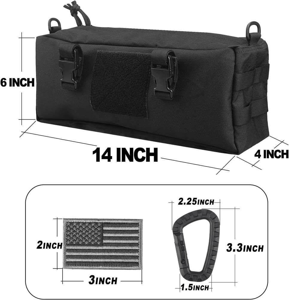 AMYIPO Tactical Pouch Multi-Purpose Large Capacity Increment Black (2 PCS)