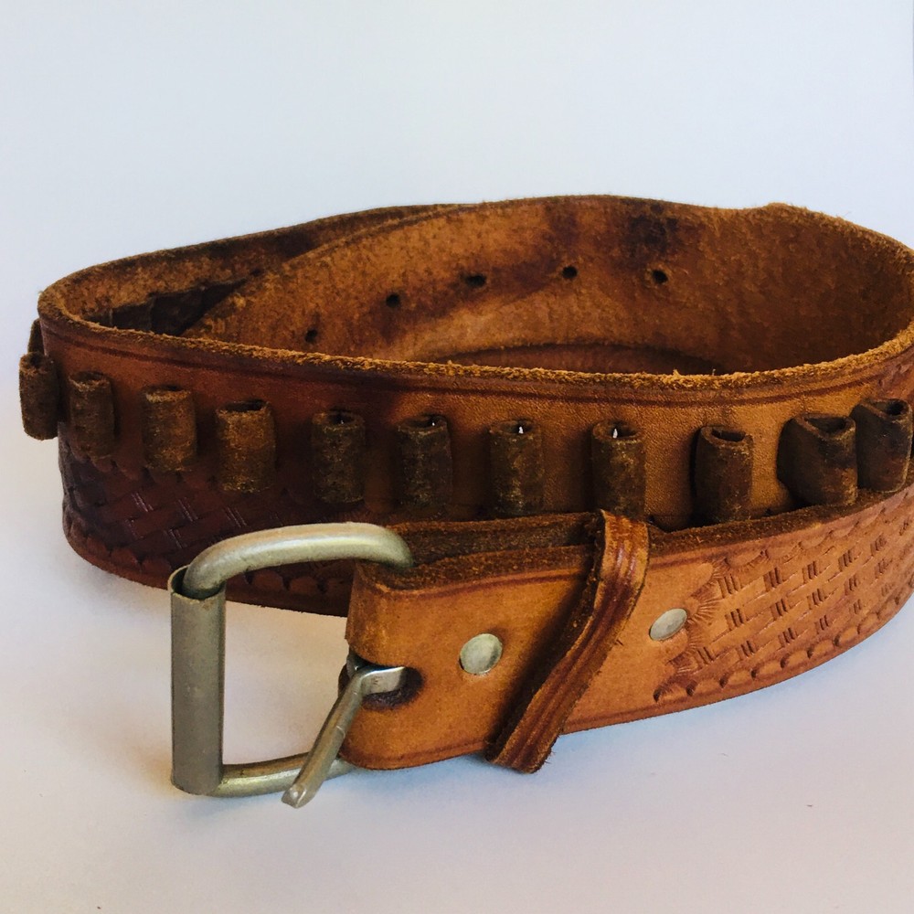Handmade Leather Ammunition Ammo Belt Size 36