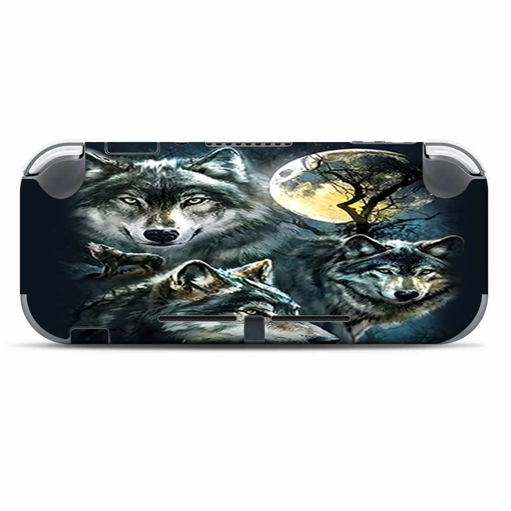 Skins Decals wrap for Nintendo Switch Lite - 3 Wolves Moonlight