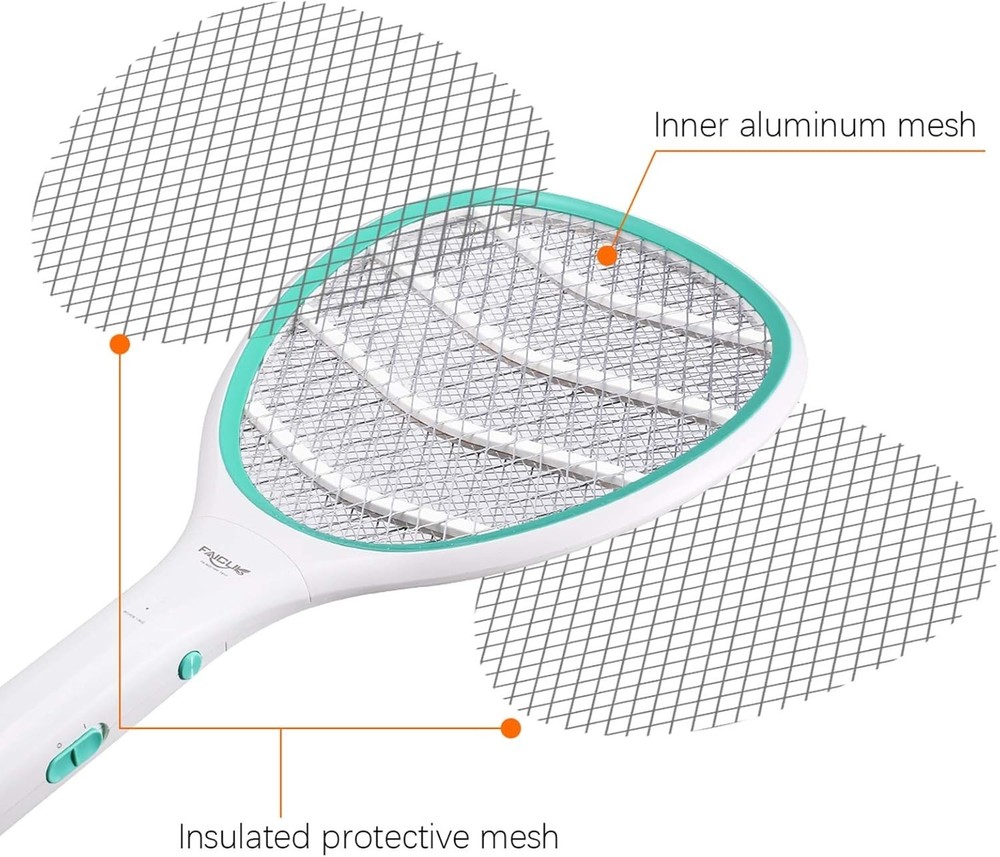 Handheld 2-Pack Bug Zapper Racket - Lightweight, Powerful Mosquito Killer