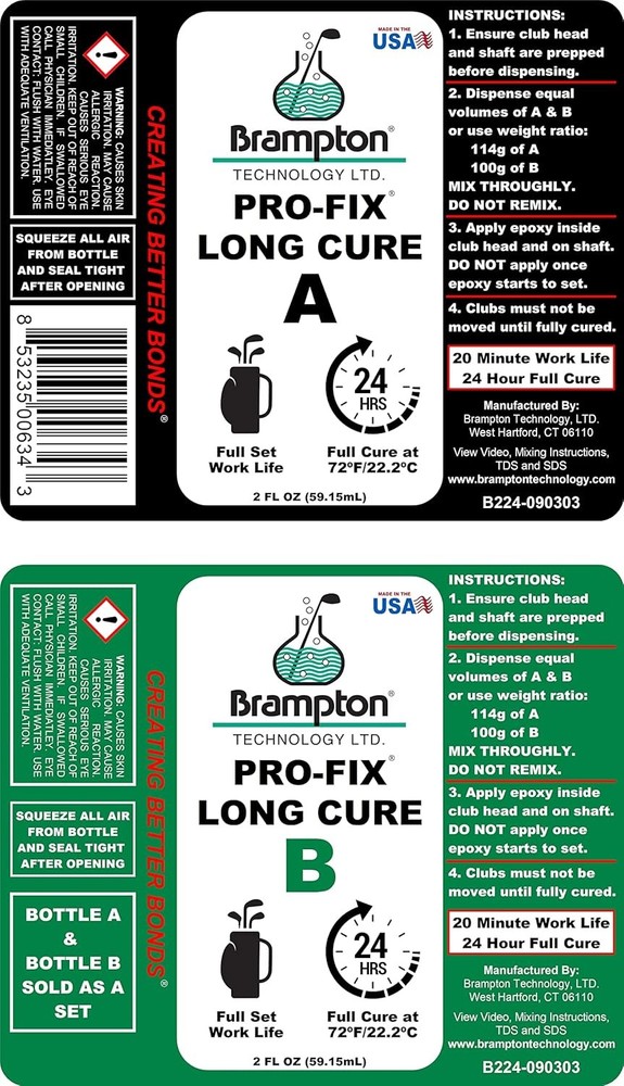 Brampton PRO-FIX Long Cure Golf Epoxy - Full Set Work Life - Assorted Styles