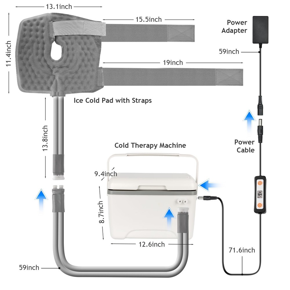 Ice Therapy Machine for Knee After Surgery, Cold Therapy Machine with 6 Timer...