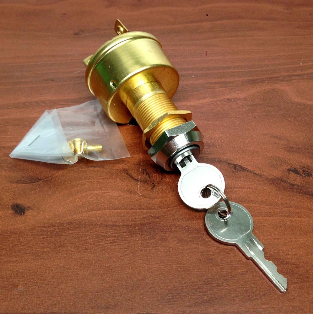 Marine Brass Ignition Starter Switch 3 Terminals 3 Positions Heavy Duty OFF ON